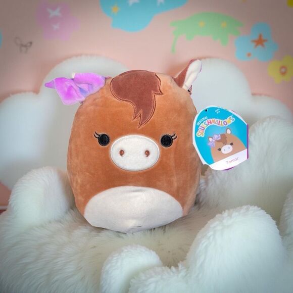 NWT Squishmallows Official Kellytoy Tomar The Horse With Bow 8” - Picture 1 of 4